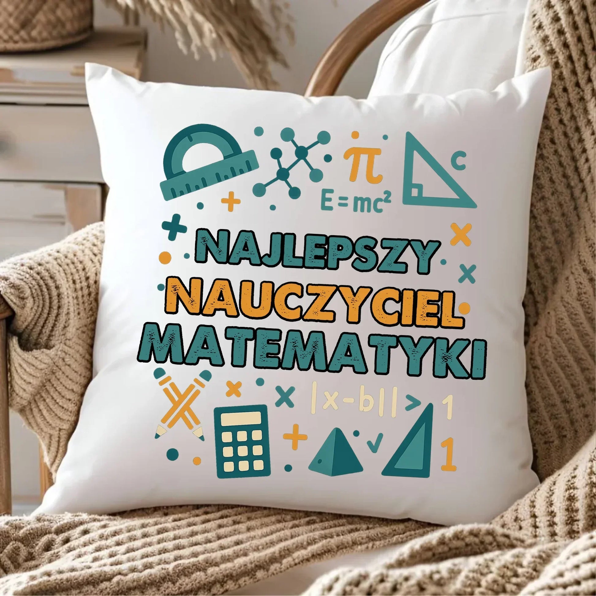 Najlepszy nauczyciel matematyki | Poduszka prezent dla nauczyciela N74 - StoryCups.pl