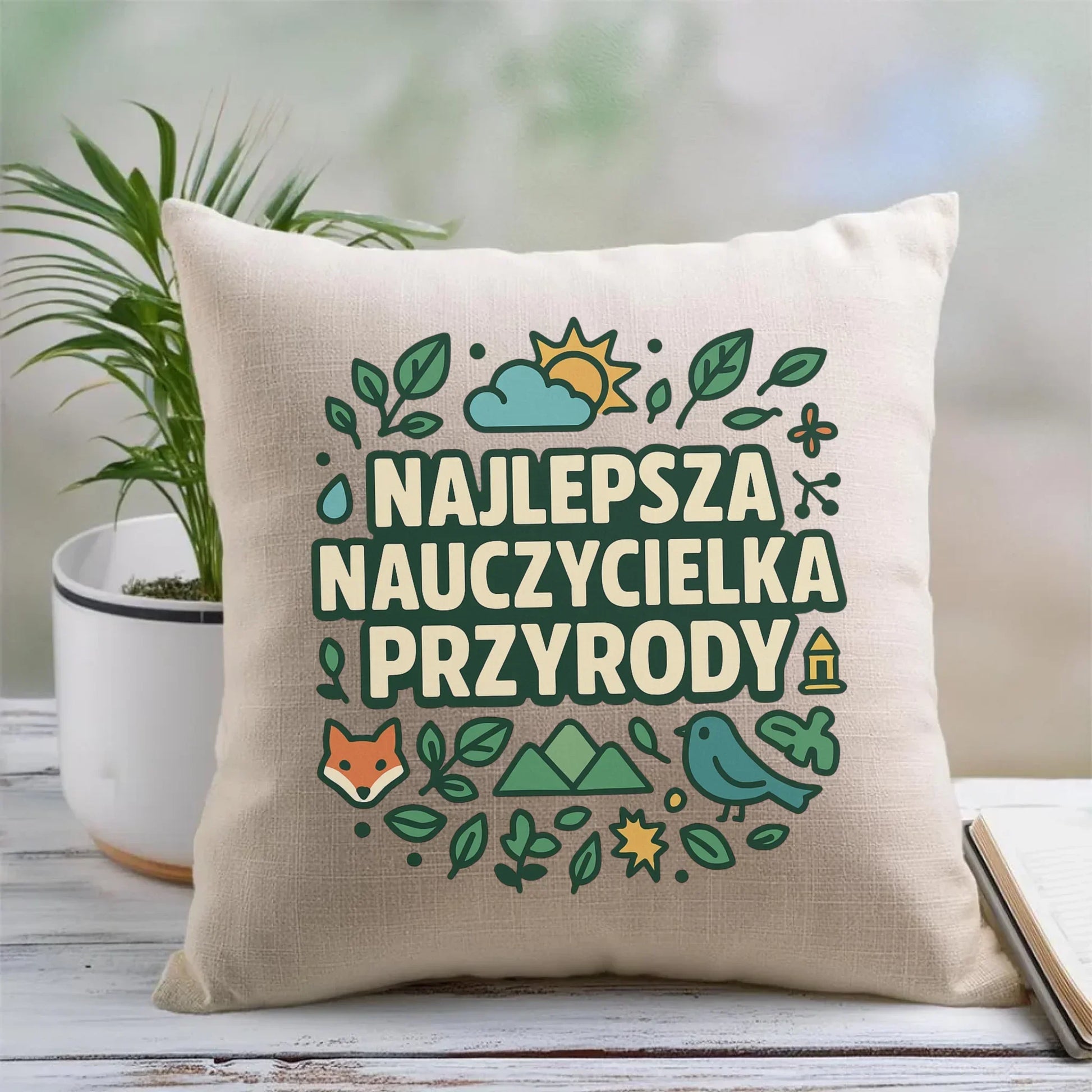 Najlepsza nauczycielka przyrody | Poduszka na prezent N64 - StoryCups.pl