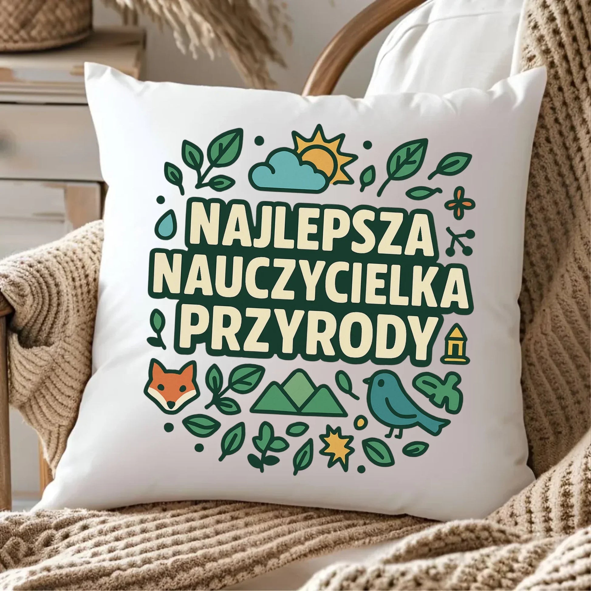Najlepsza nauczycielka przyrody | Poduszka na prezent N64 - StoryCups.pl