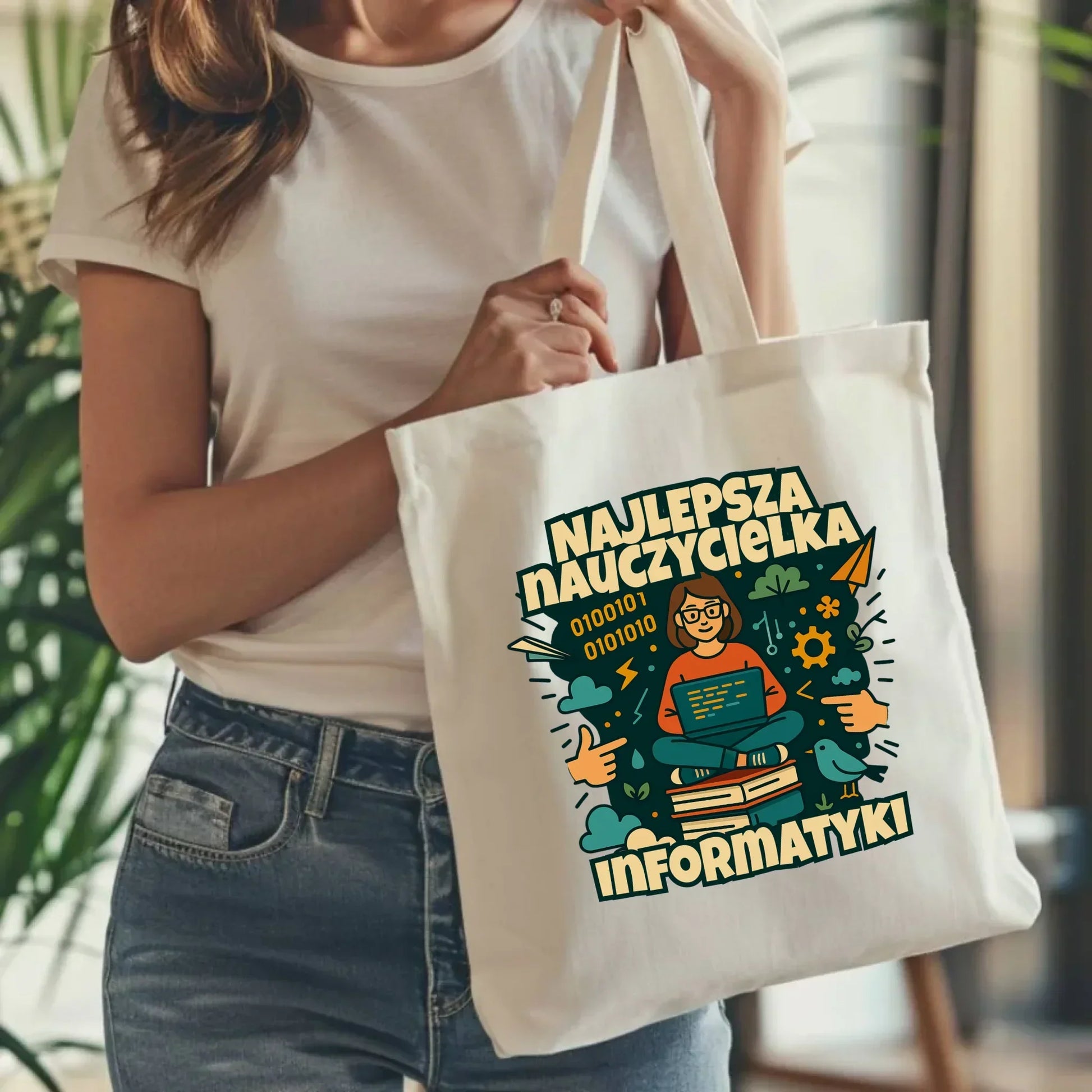 Najlepsza nauczycielka informatyki | Torba na prezent N51 - StoryCups.pl