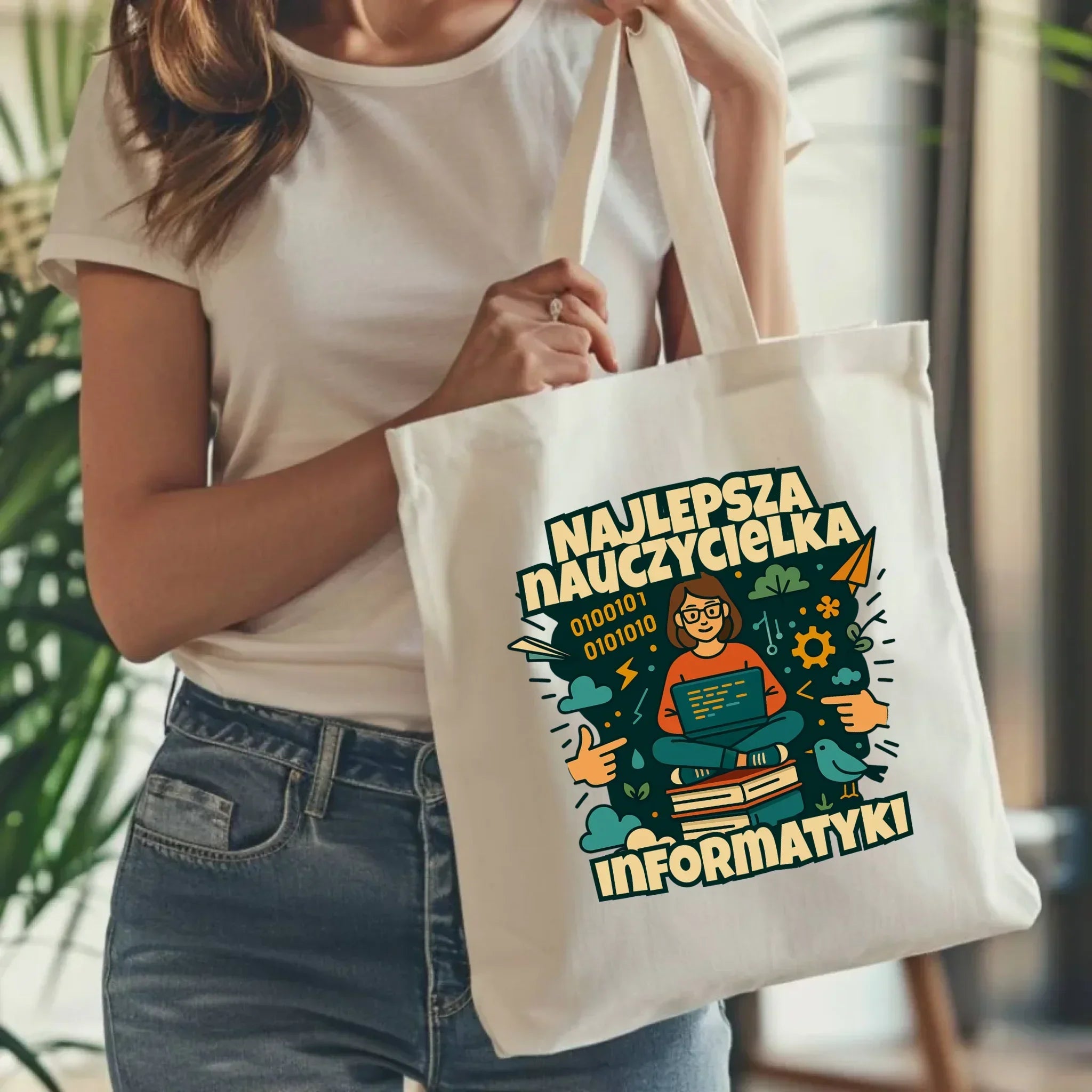 Najlepsza nauczycielka informatyki | Torba na prezent N51 - StoryCups.pl