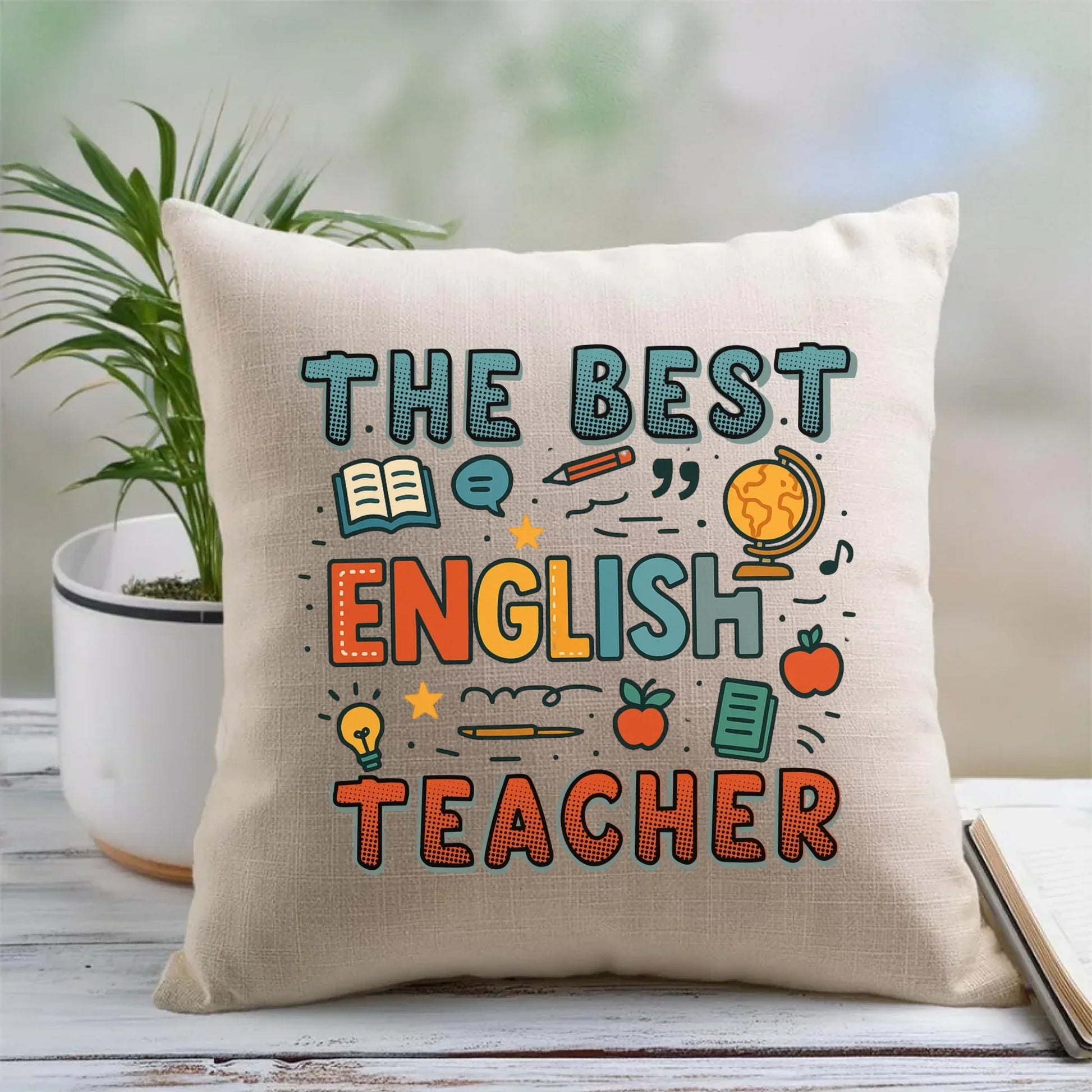The best english teacher | Poduszka dla nauczyciela angielskiego N53 - StoryCups.pl