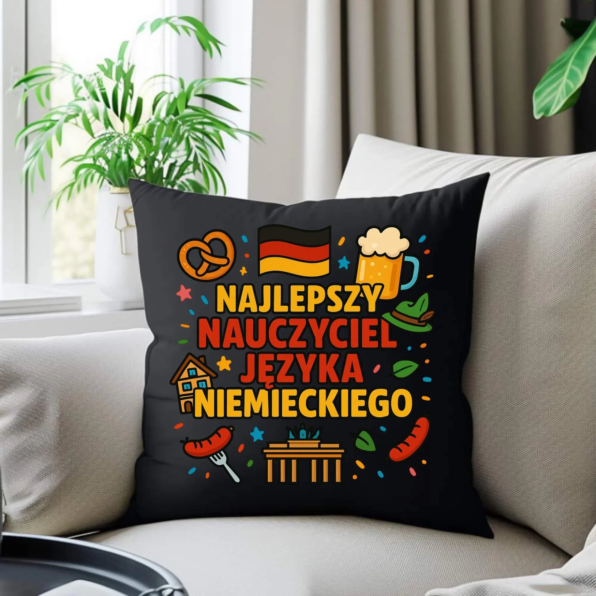 Najlepszy nauczyciel języka niemieckiego | Poduszka dekoracyjna na prezent N54 - StoryCups.pl