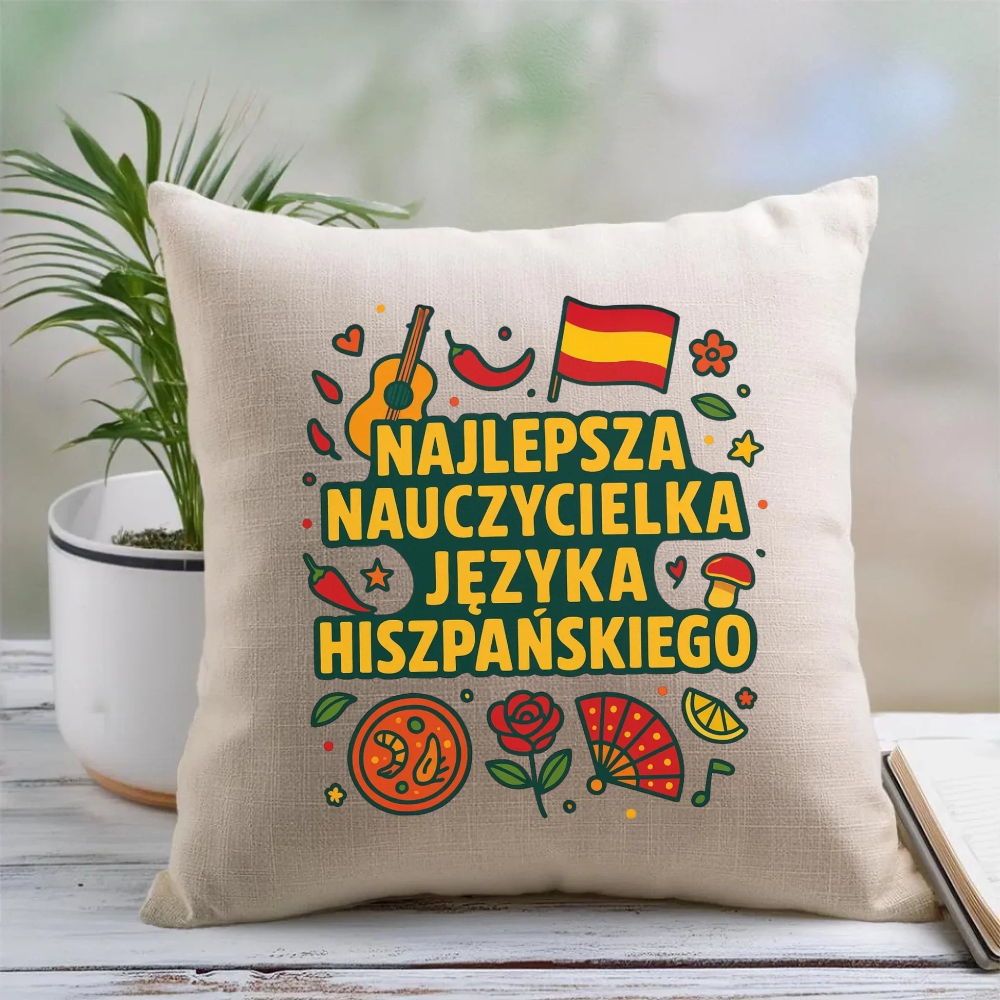 Nauczycielka języka hiszpańskiego | Poduszka na prezent N55 - StoryCups.pl