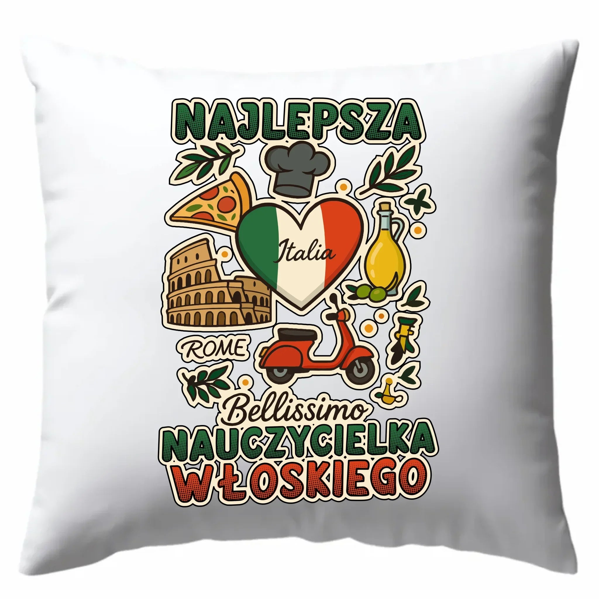 Nauczycielka języka włoskiego | Poduszka na prezent N56 - StoryCups.pl