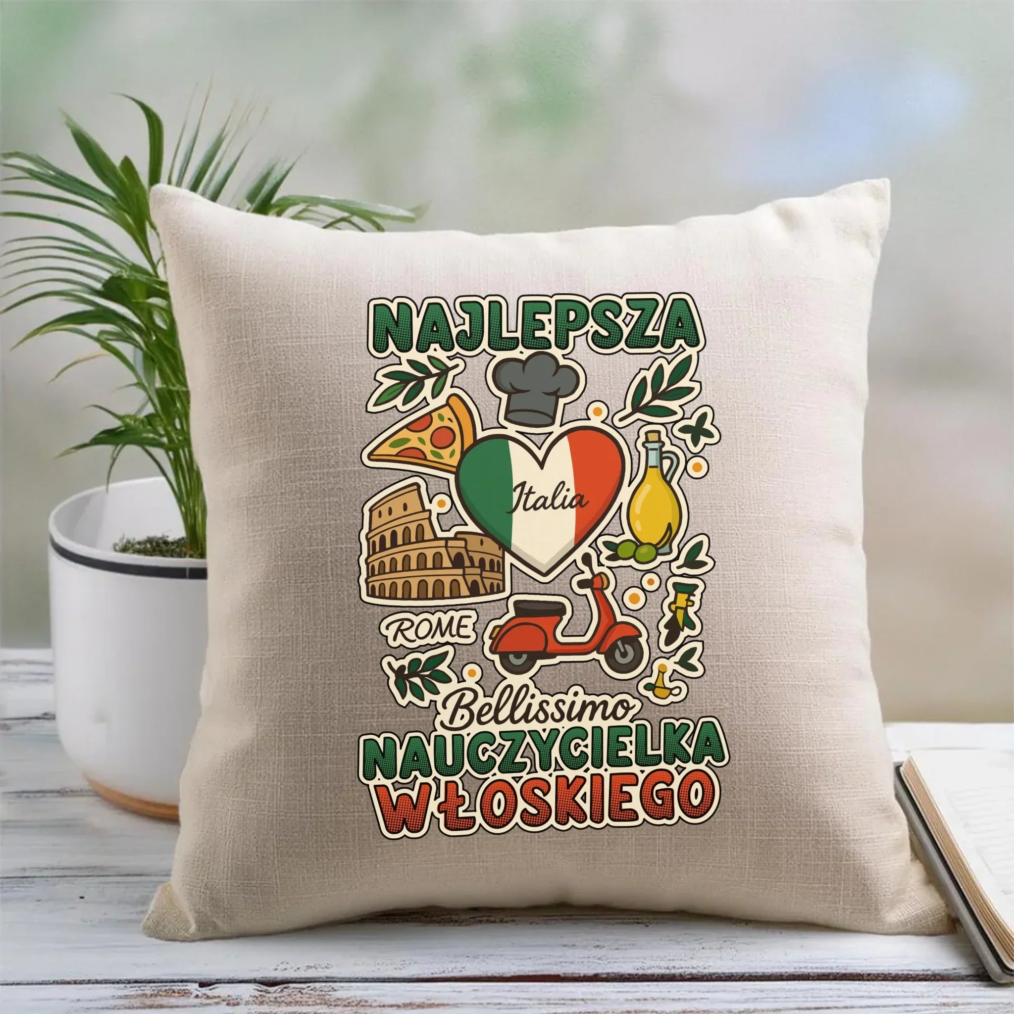 Nauczycielka języka włoskiego | Poduszka na prezent N56 - StoryCups.pl