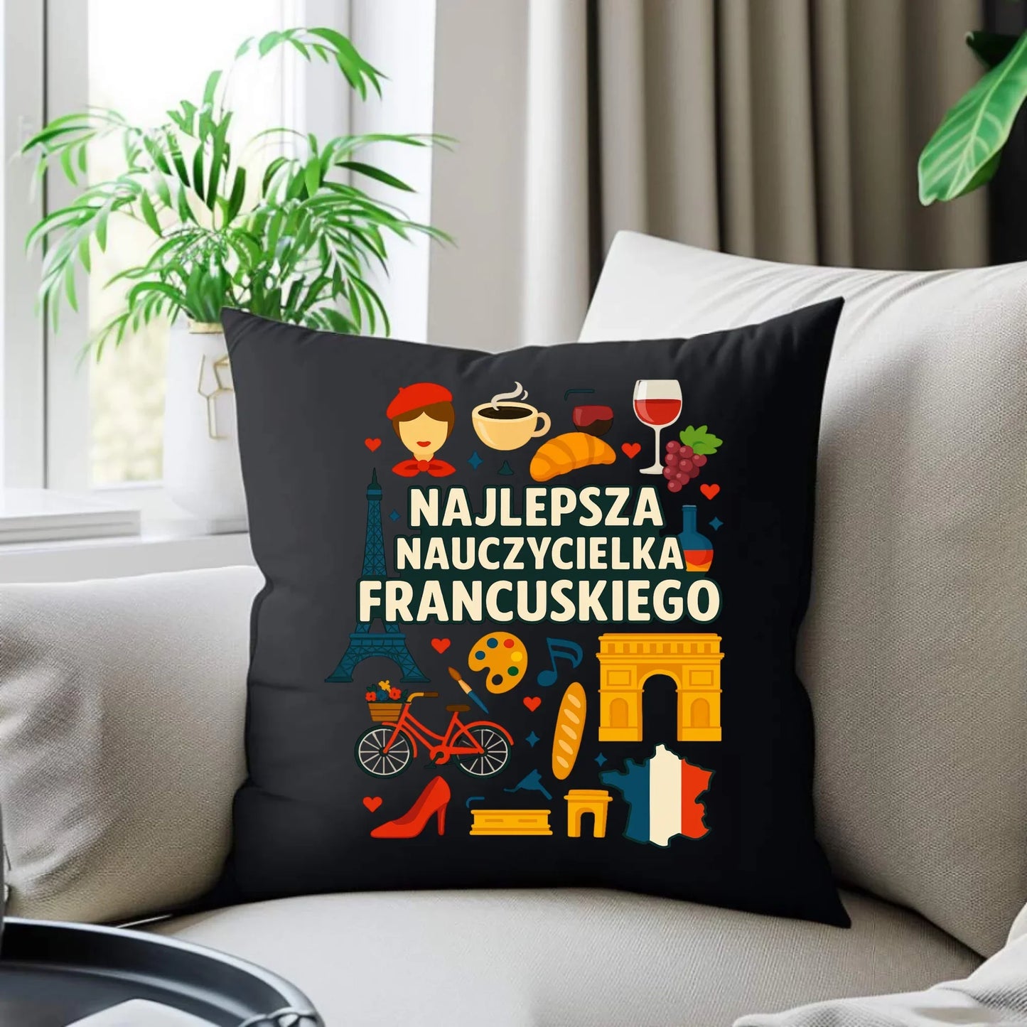Nauczycielka języka francuskiego | Poduszka dekoracyjna na prezent N58 - StoryCups.pl
