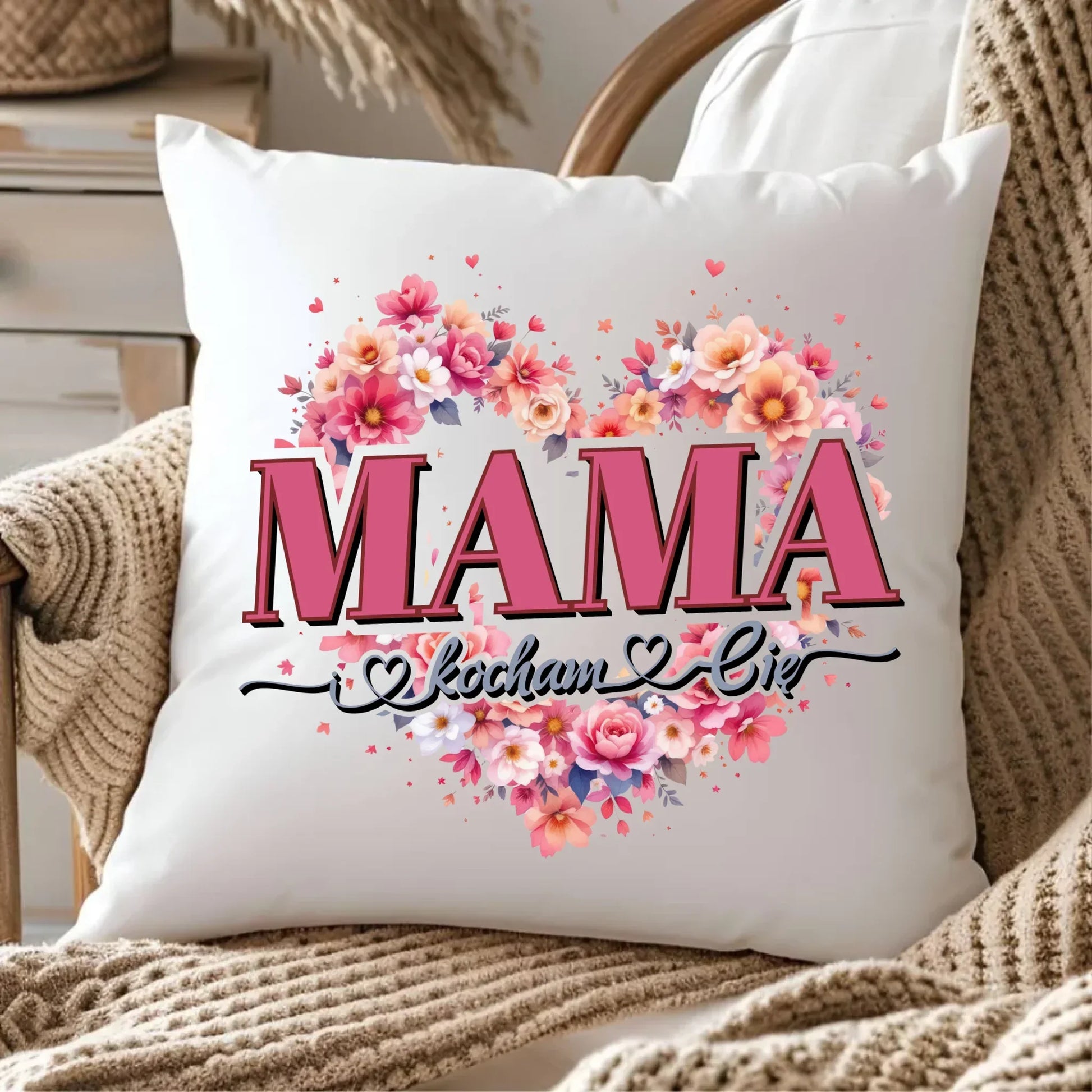 Kocham Cię | Poduszka prezent dla mamy DM39 - StoryCups.pl