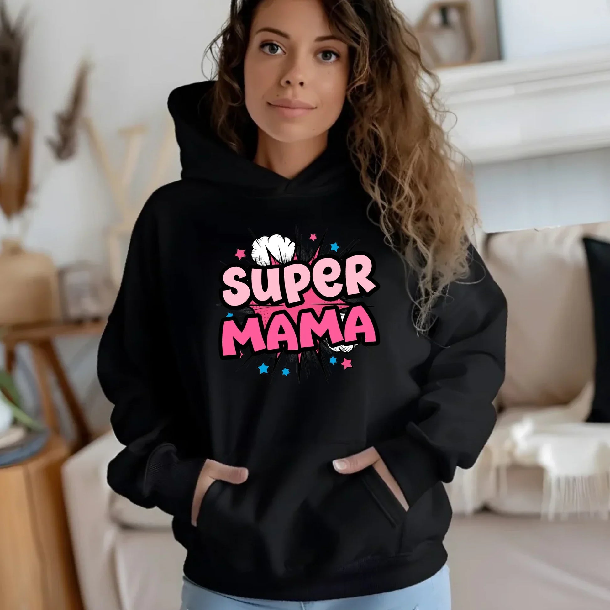 Super mama | Damska bluza z kapturem dla mamy DM24 - StoryCups.pl