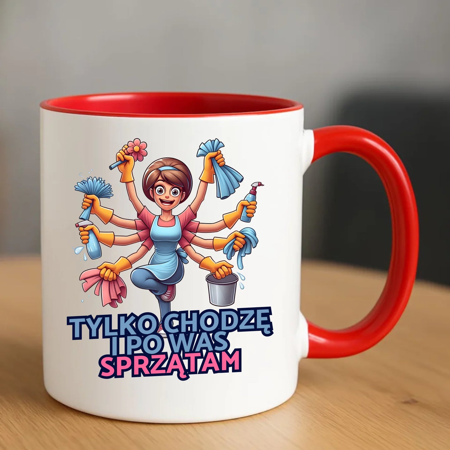 Personalizowany kubek dla mamy upominek na Dzień Mamy - czerwony