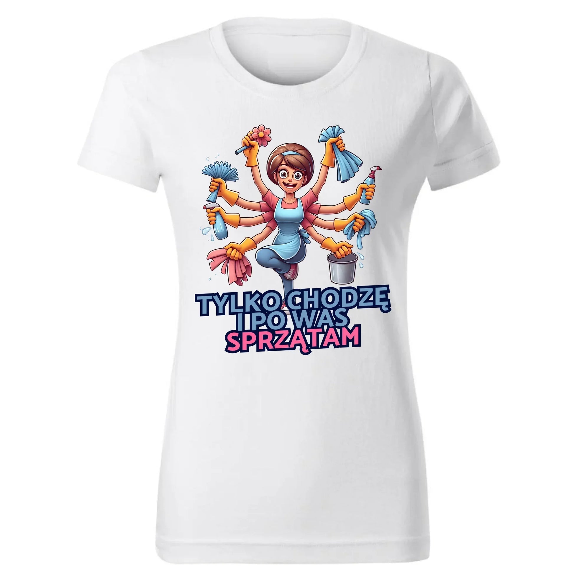 Tylko chodzę i po Was sprzątam | Koszulka damska mama DM42 - StoryCups.pl