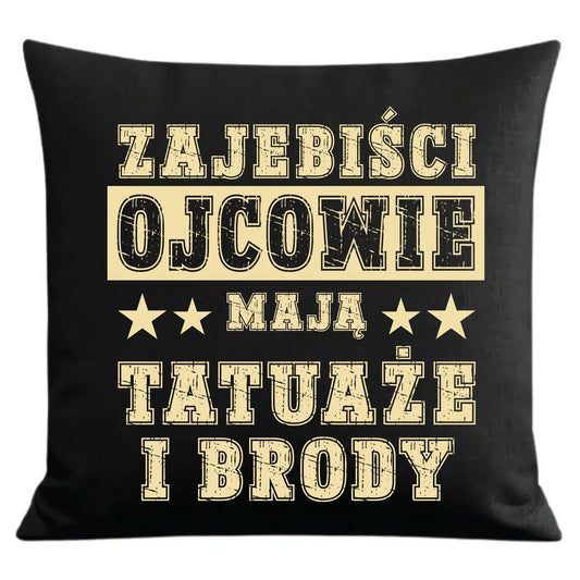 Prezent dla taty czarna poduszka dekoracyjna z nadrukiem