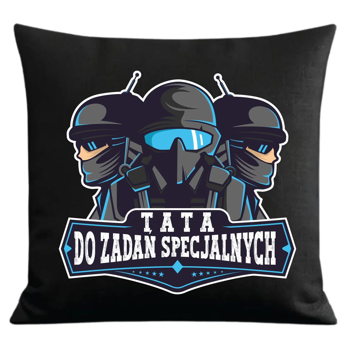 Prezent dla taty czarna poduszka dekoracyjna z nadrukiem