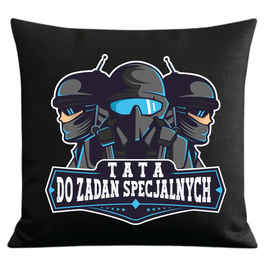Prezent dla taty czarna poduszka dekoracyjna z nadrukiem