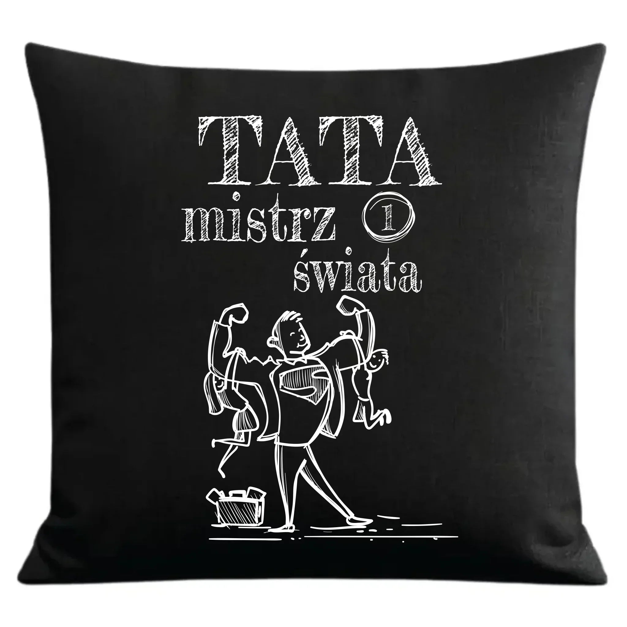 Tata mistrz świata | Poduszka dekoracyjna na prezent dla taty DT36 - StoryCups.pl