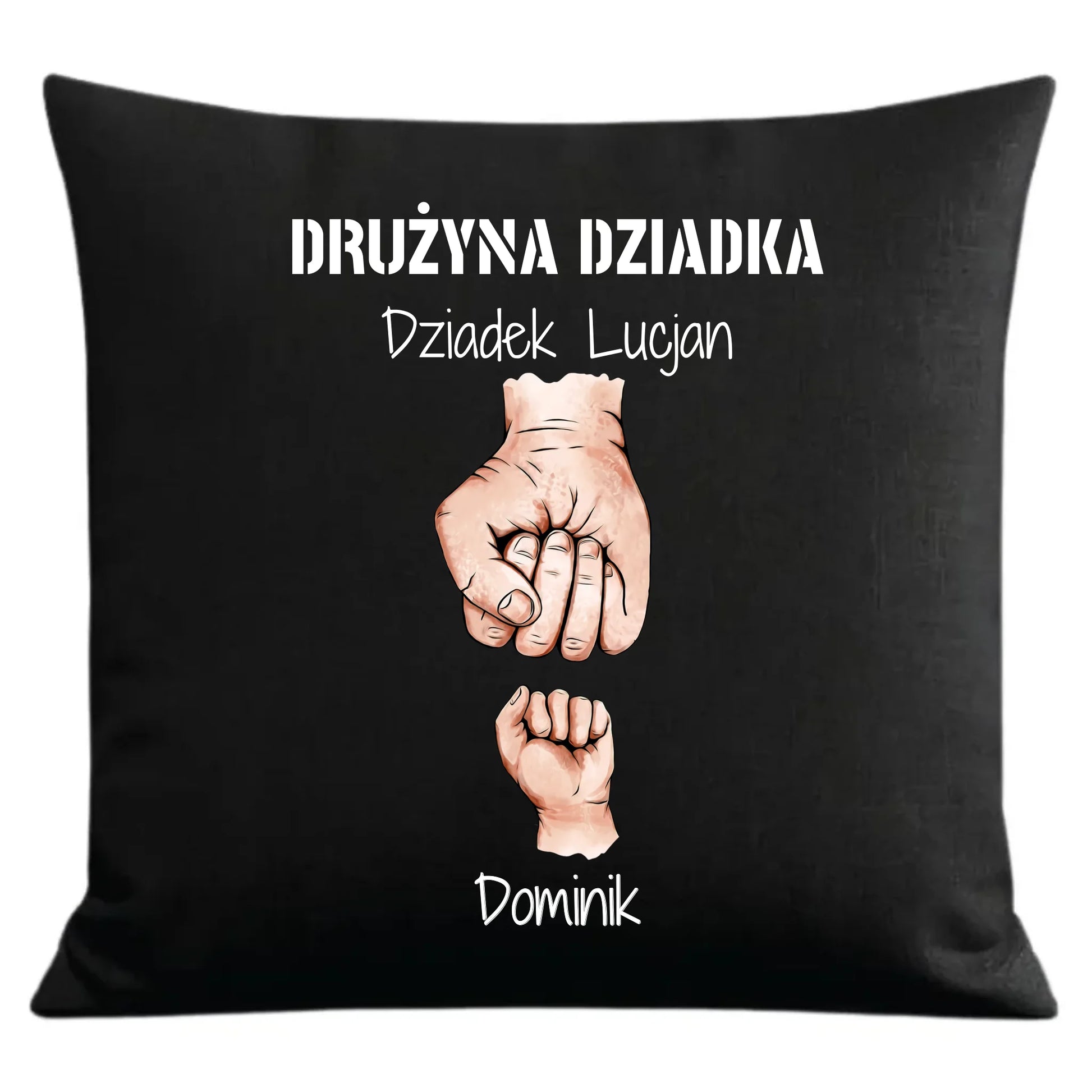 Prezent dla taty czarna poduszka dekoracyjna z nadrukiem
