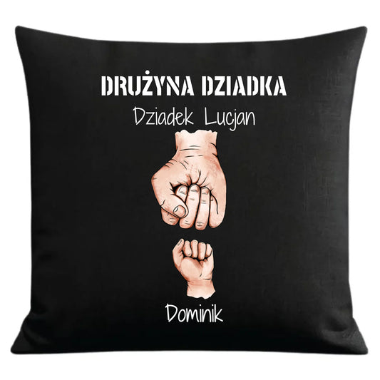 Prezent dla taty czarna poduszka dekoracyjna z nadrukiem
