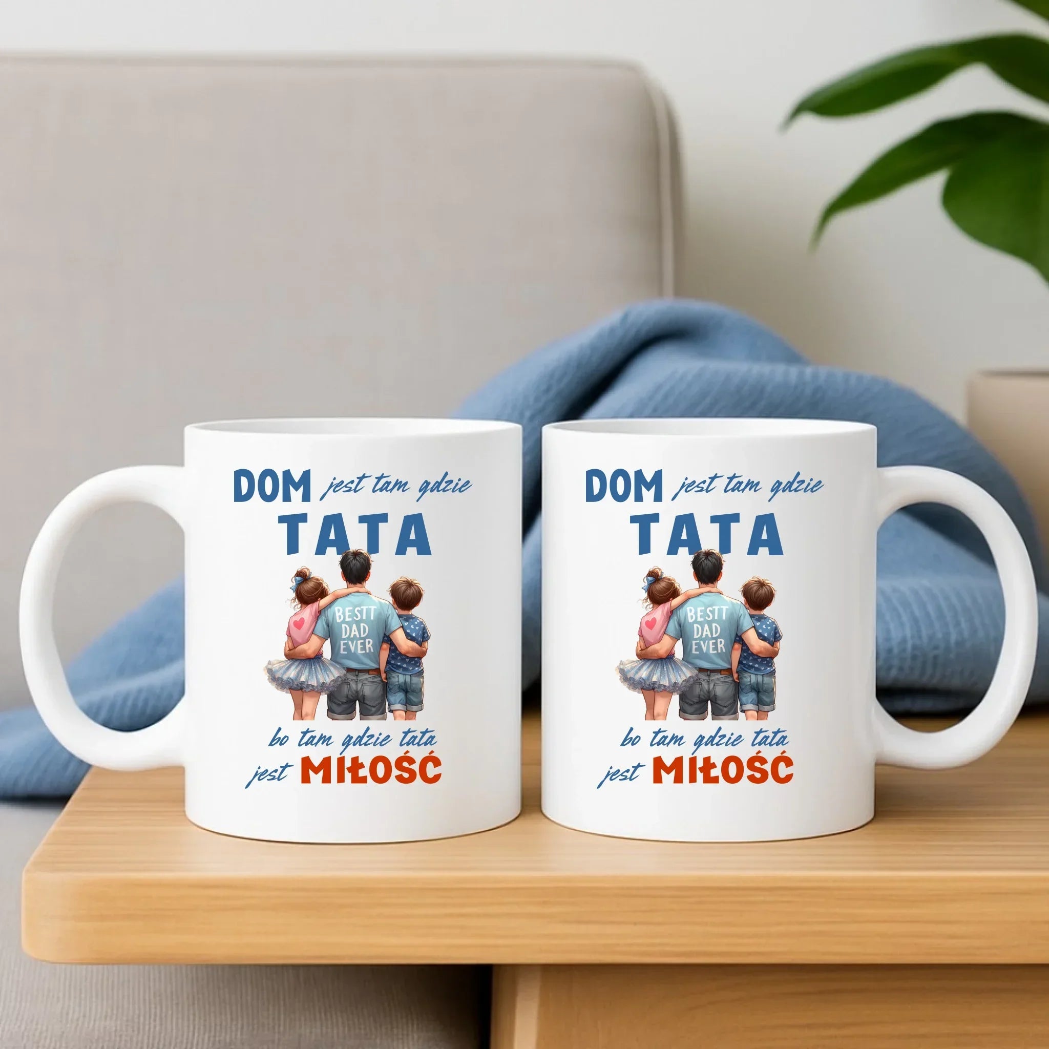 Dom jest tam gdzie tata | Zestaw poduszka i kubek dla taty DT37 - StoryCups.pl
