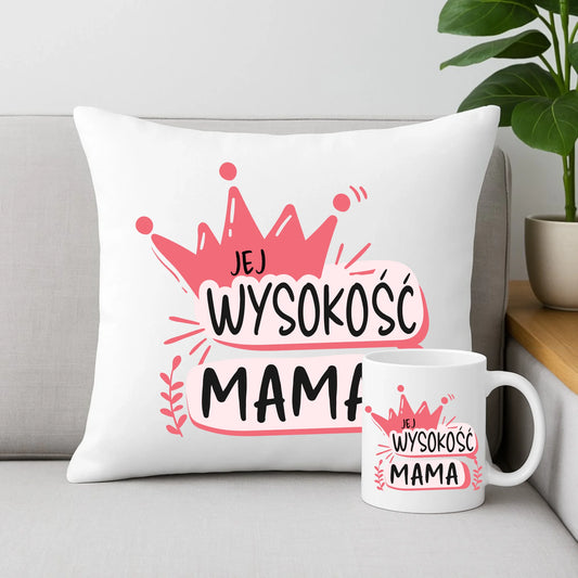 Zestaw prezentowy dla mamy poduszka i kubek z nadrukiem Dzień Matki