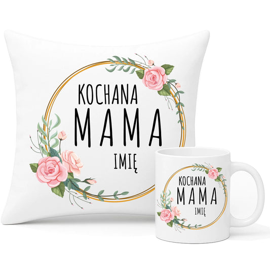 Wyjątkowy prezent dla mamy zestaw poduszka i kubek