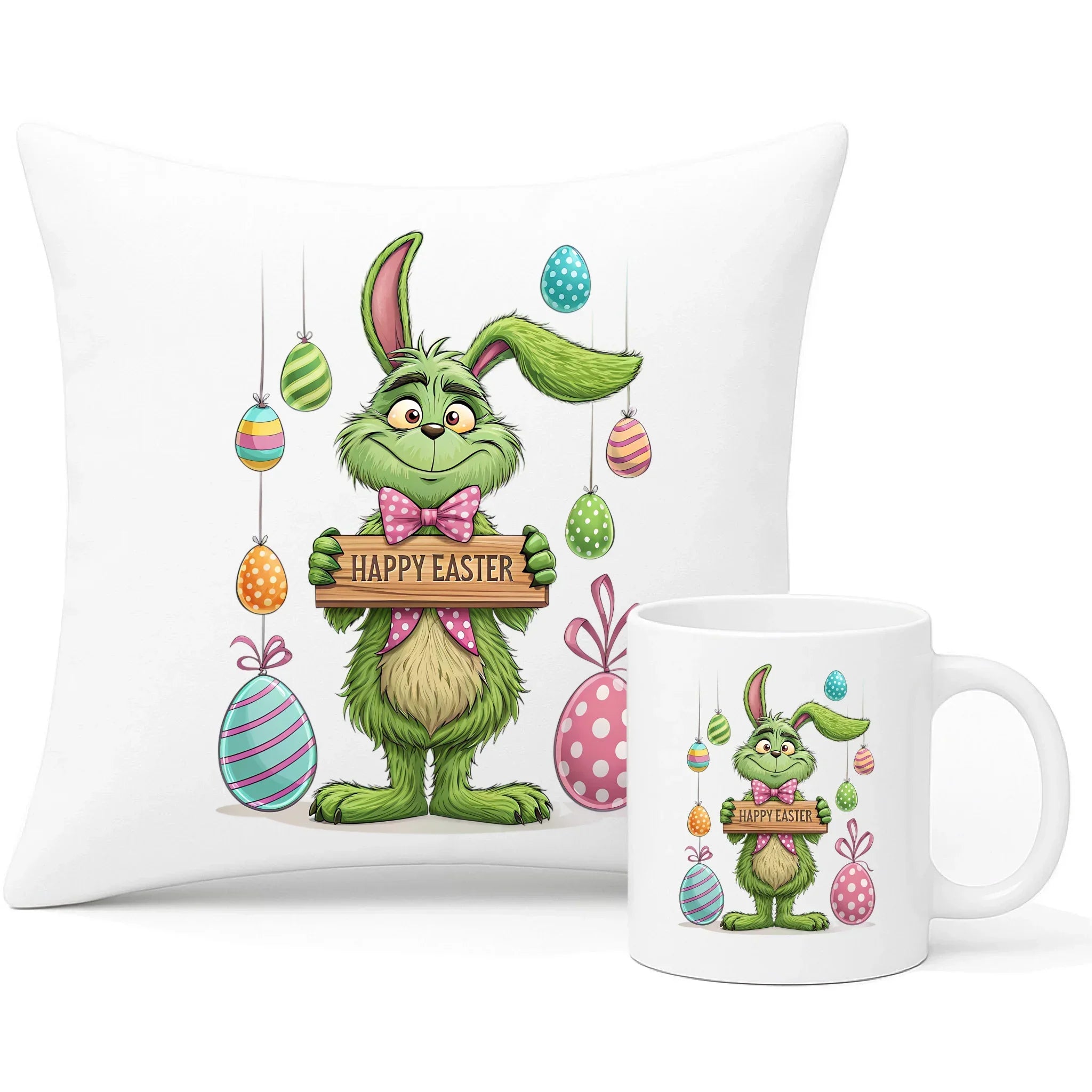 Grinch | Zestaw poduszka i kubek Wielkanocny WN33 - StoryCups.pl