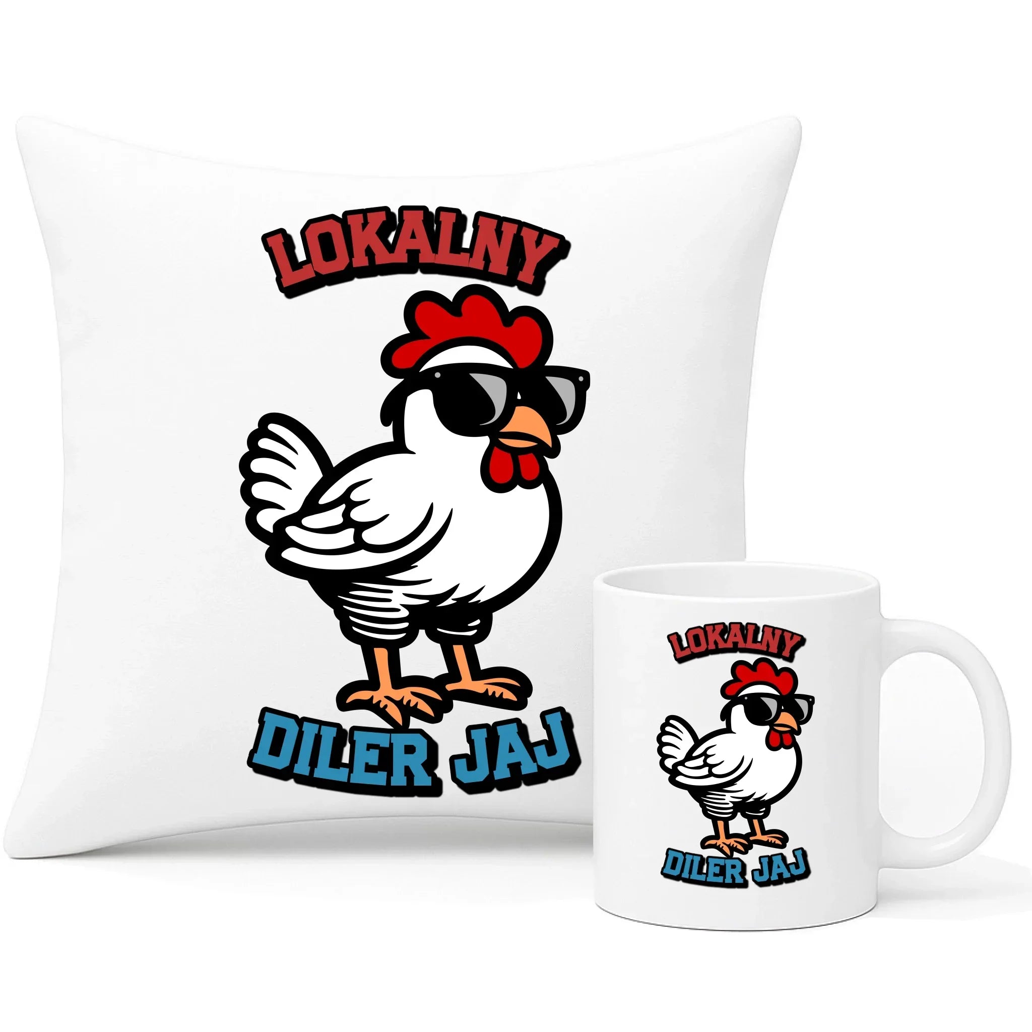 Lokalny diler jaj | Zestaw poduszka i kubek Wielkanocny WN24 - StoryCups.pl