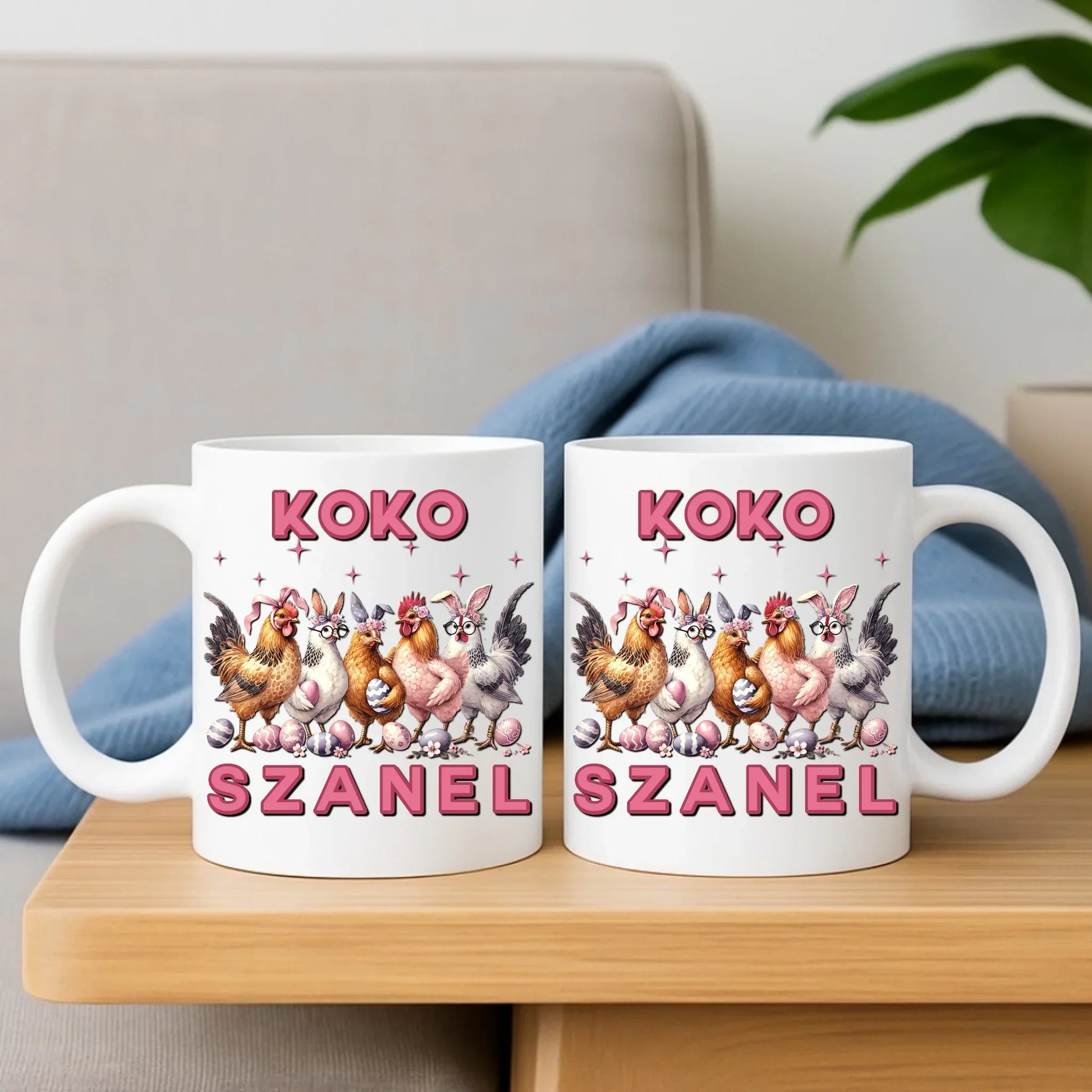 Koko szanel | Zestaw poduszka i kubek Wielkanocny WN23 - StoryCups.pl
