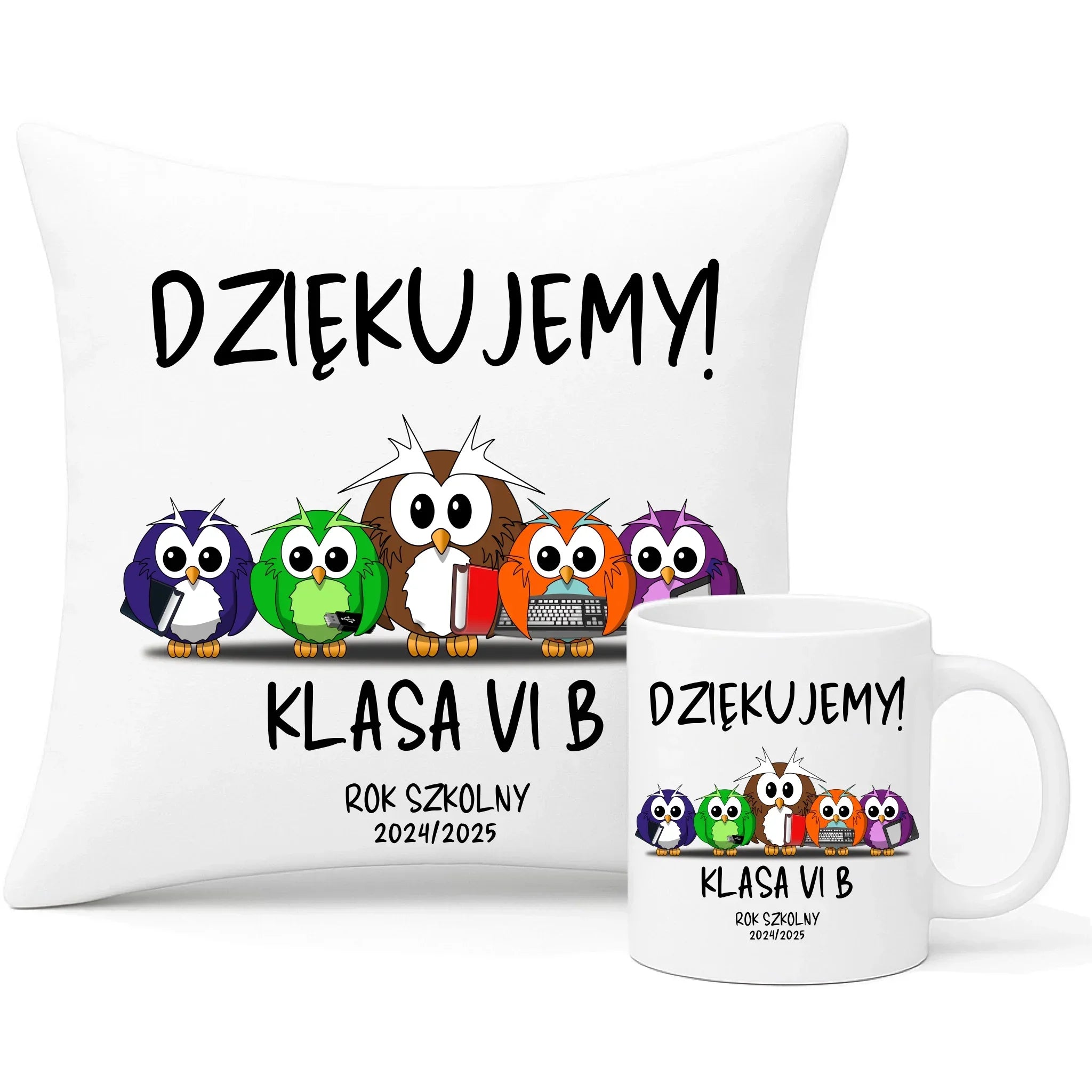 Dziękujemy | Zestaw poduszka i kubek dla nauczyciela N04 - StoryCups.pl