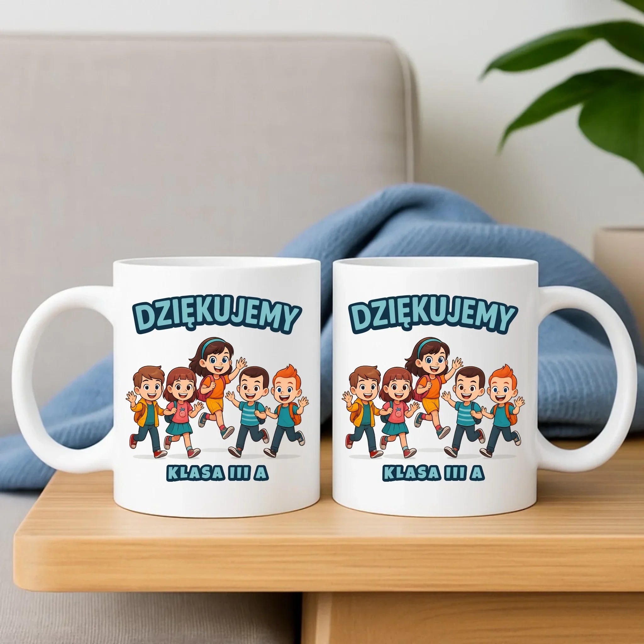 Podziękowanie od klasy dla nauczyciela | Zestaw poduszka i kubek Zakończenie Roku Szkolnego N11 - StoryCups.pl