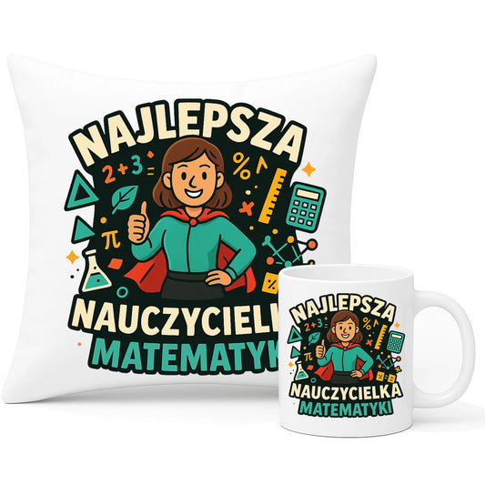 Zestaw prezentowy dla nauczyciela poduszka i kubek