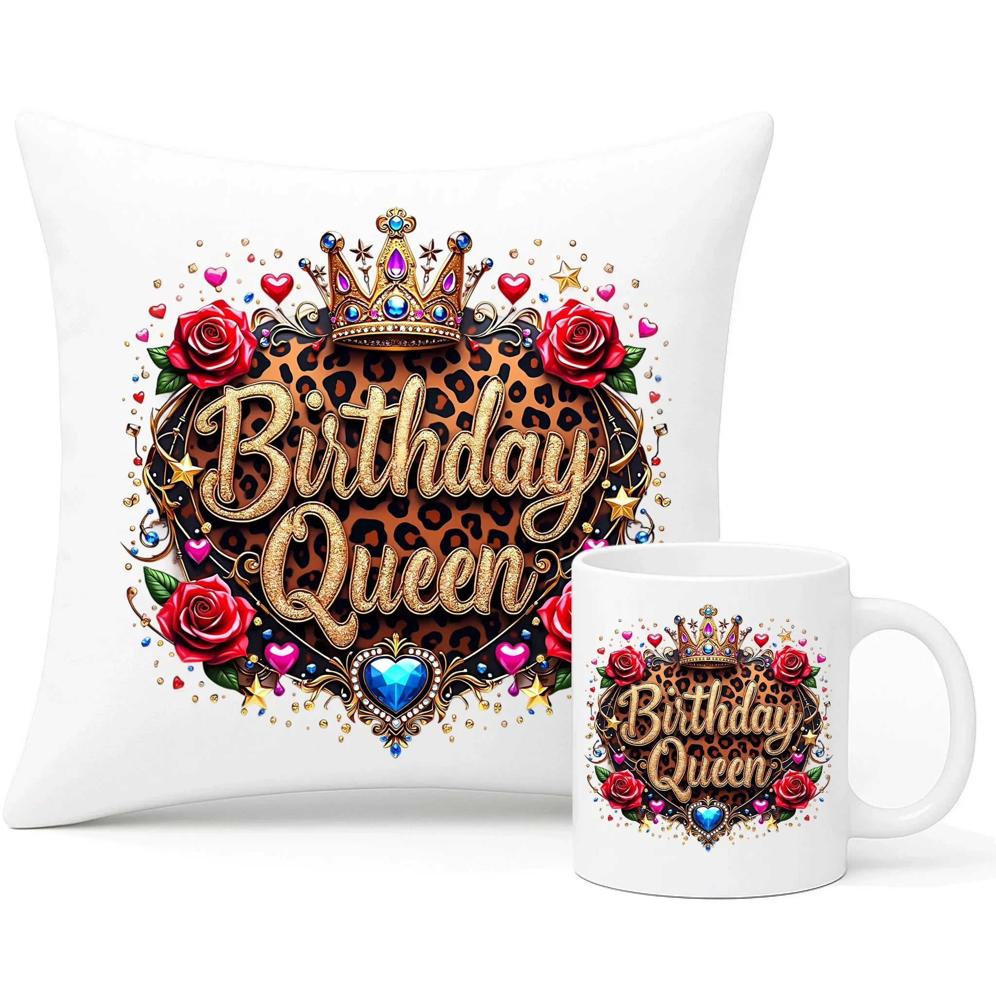 Birthday Queen | Zestaw poduszka i kubek na urodziny U33 - StoryCups.pl