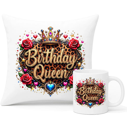 Birthday Queen | Zestaw poduszka i kubek na urodziny U33 - StoryCups.pl