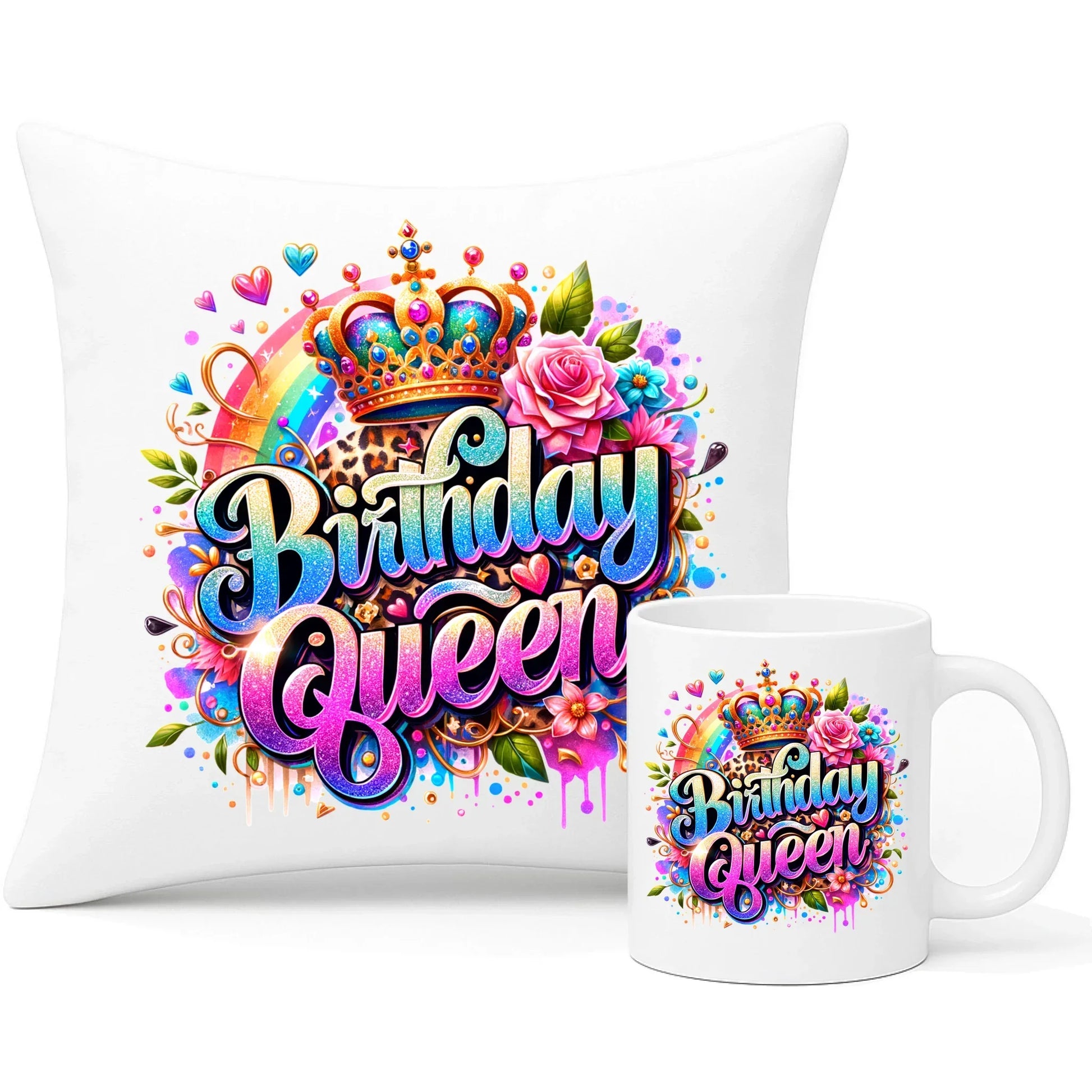 Birthday Queen | Zestaw poduszka i kubek na urodziny U32 - StoryCups.pl