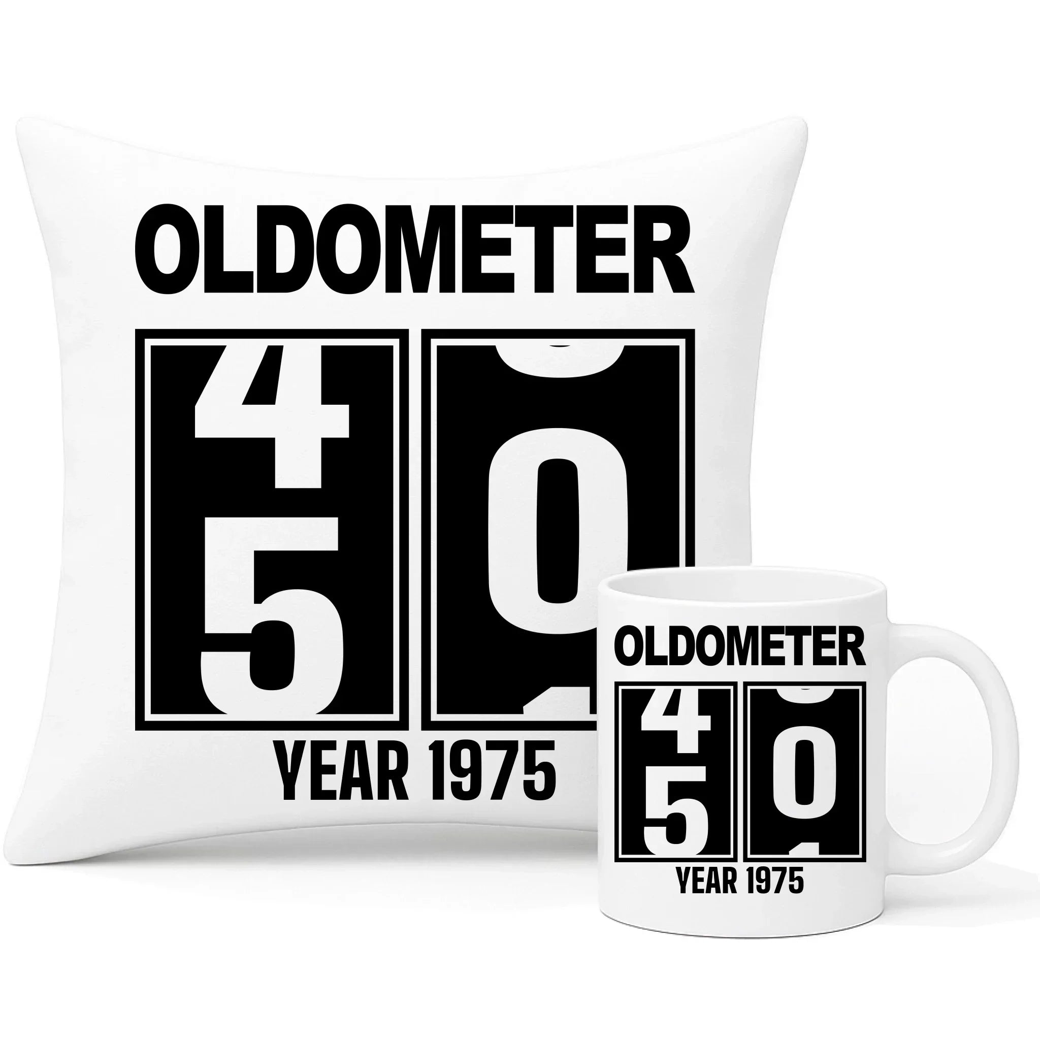 Oldometer 20-85 lat | Zestaw poduszka i kubek na urodziny U06 - StoryCups.pl
