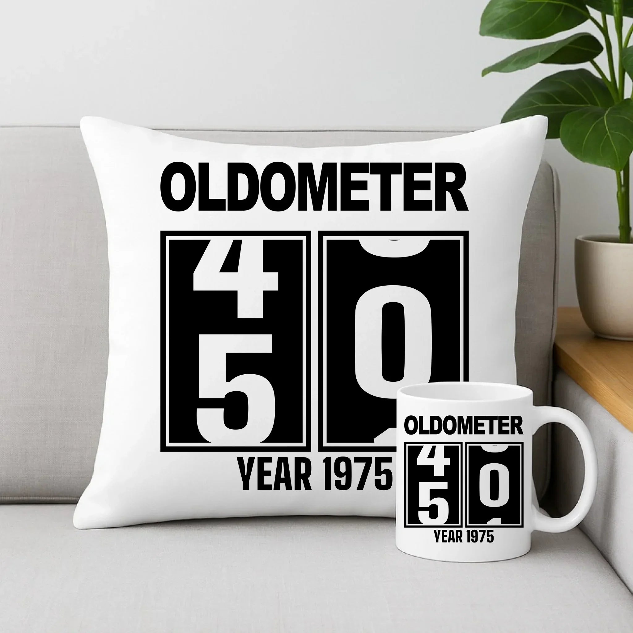 Oldometer 20-85 lat | Zestaw poduszka i kubek na urodziny U06 - StoryCups.pl