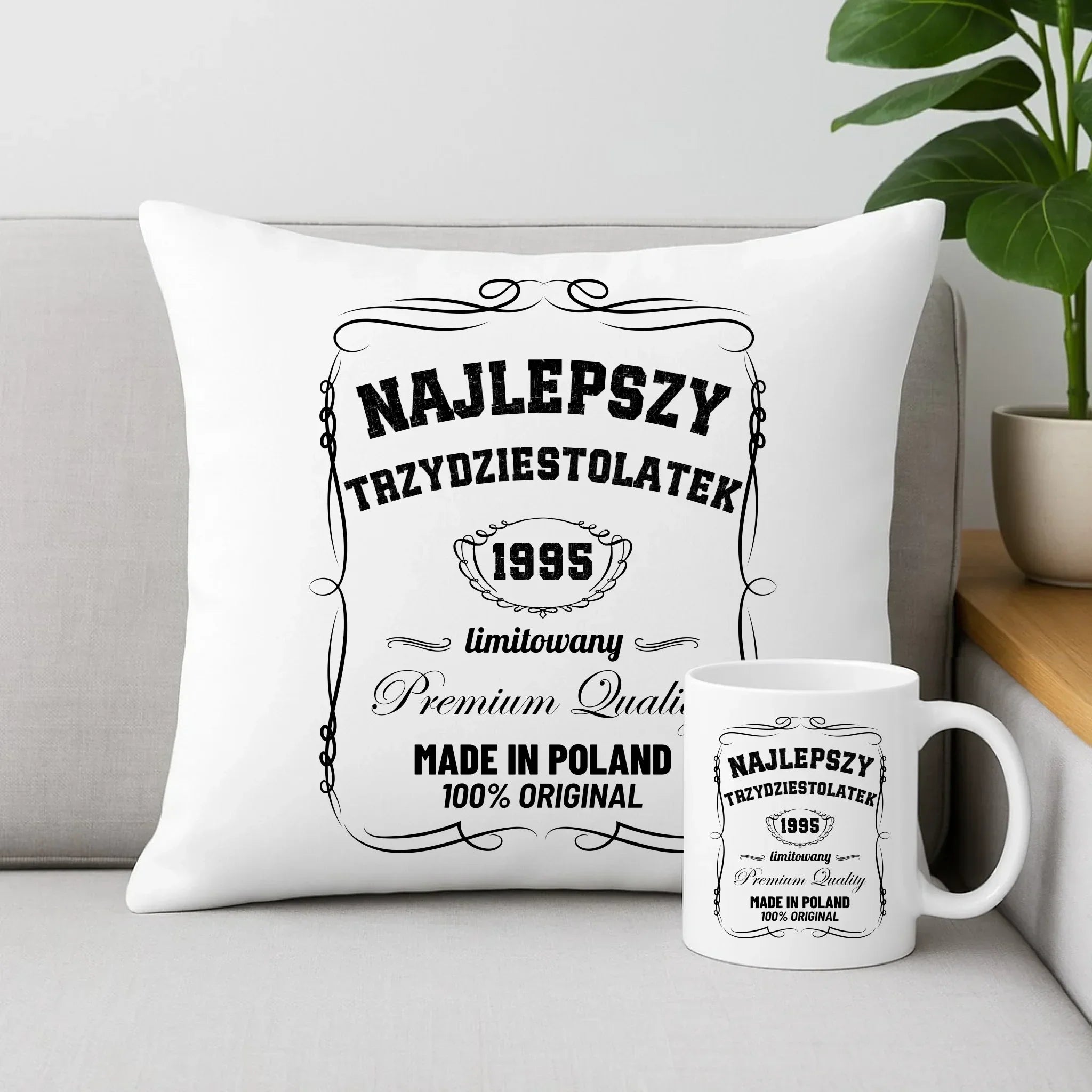 Najlepszy trzydziestolatek | Zestaw poduszka i kubek prezent na 30 urodziny U04 - StoryCups.pl