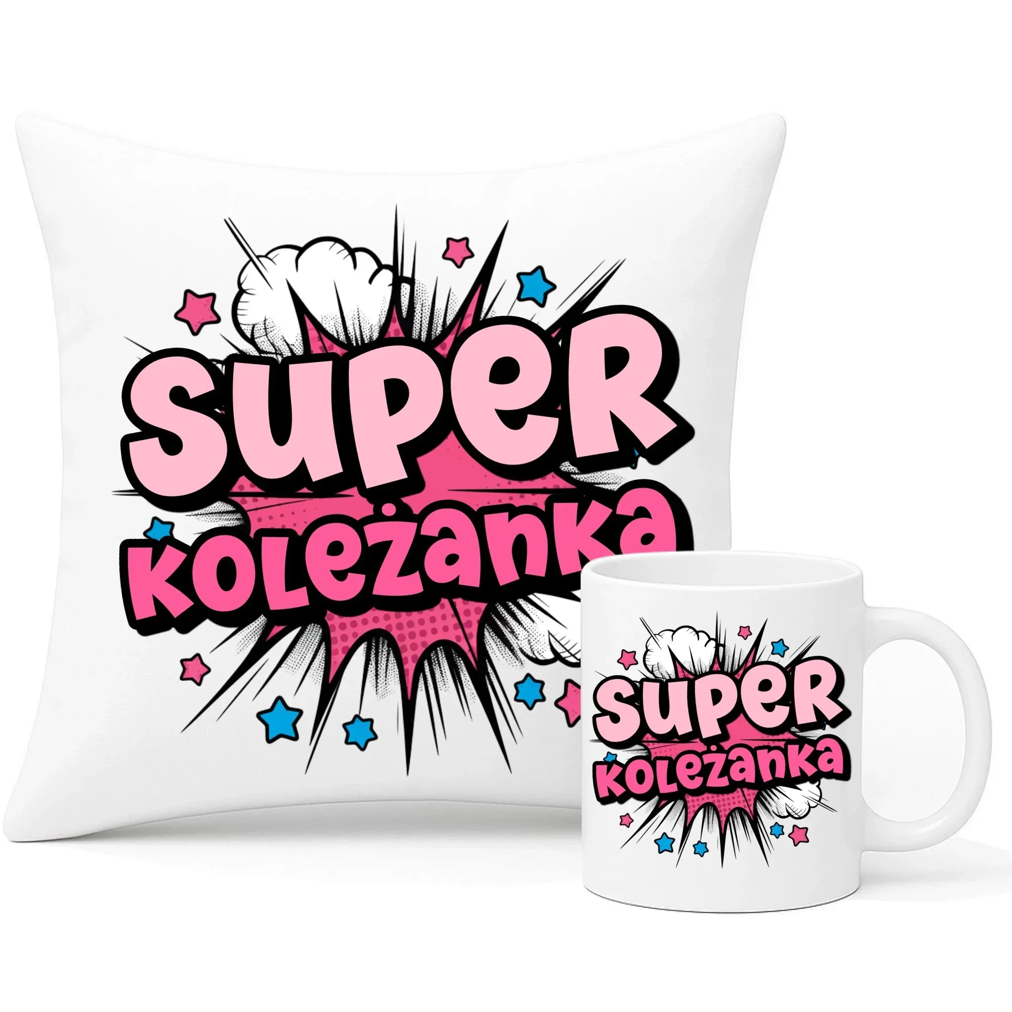 Super koleżanka | Zestaw poduszka i kubek dla dziecka DD19 - StoryCups.pl