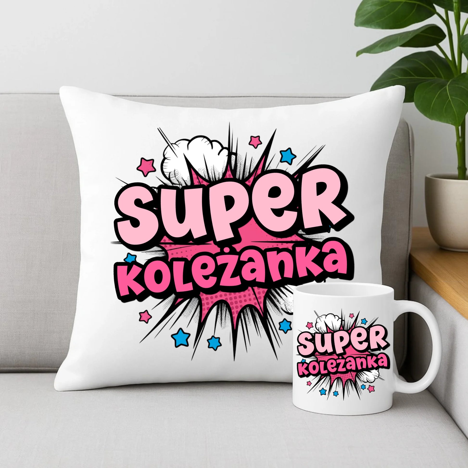 Zestaw na prezent dla dziecka chłopiec dziewczynka poduszka i kubek