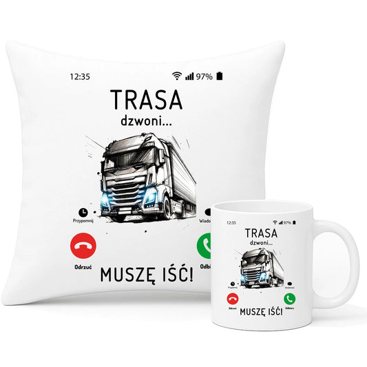 Prezent dla kierowcy zawodowego poduszka i kubek