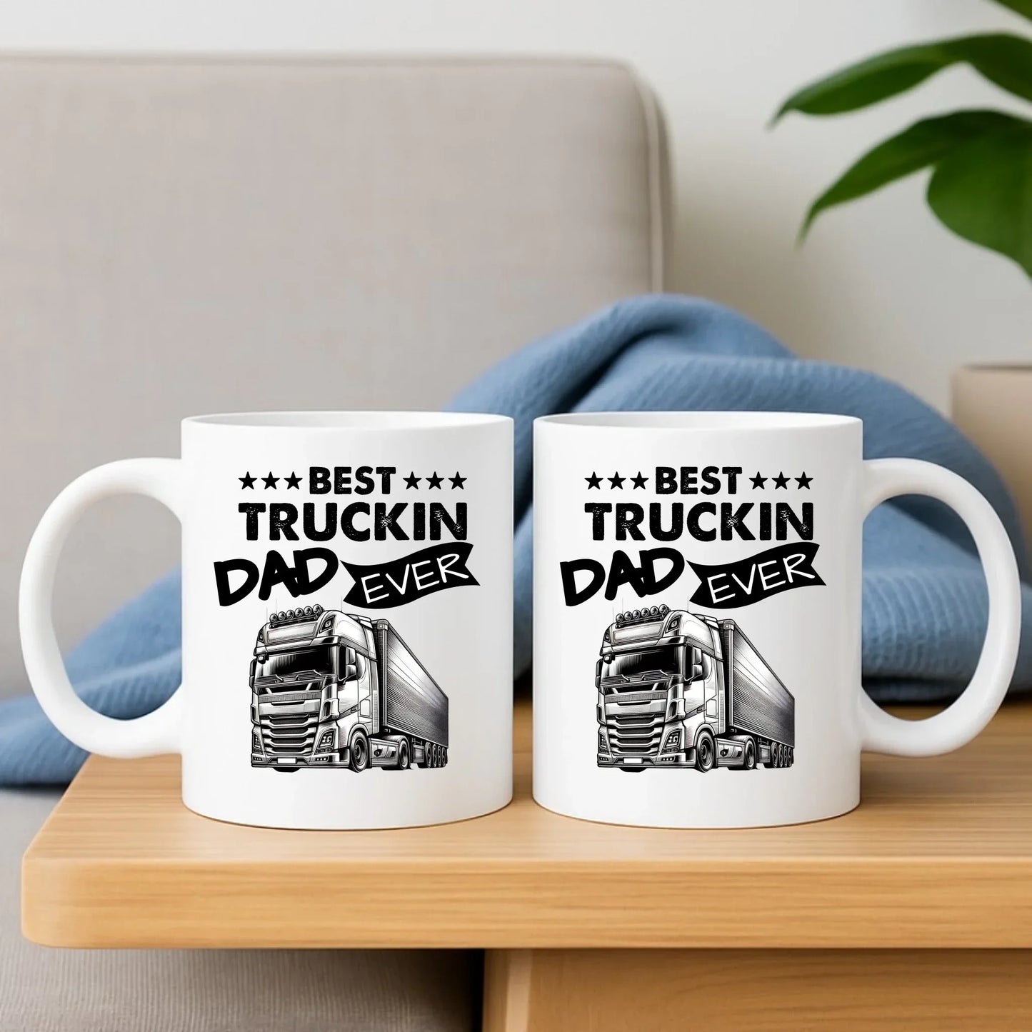 Best truckin dad ever | Zestaw poduszka i kubek dla kierowcy tira ZKT09 - StoryCups.pl