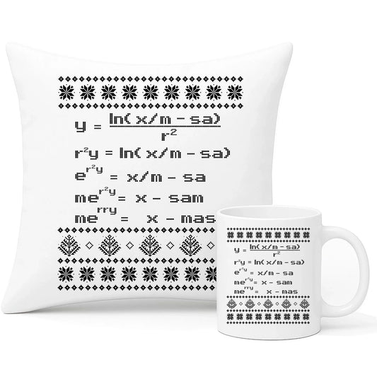 Działanie matematyczne matematyka | Świąteczny zestaw poduszka i kubek BN108 - StoryCups.pl