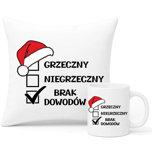 Poduszka i kubek świąteczny zestaw prezent Mikołajki