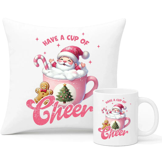 Have a cup of cheer | Zestaw poduszka i kubek na święta BN53 - StoryCups.pl