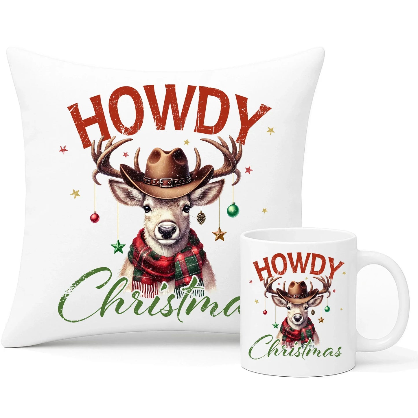 Howdy Christmas | Świąteczny zestaw poduszka i kubek BN54 - StoryCups.pl