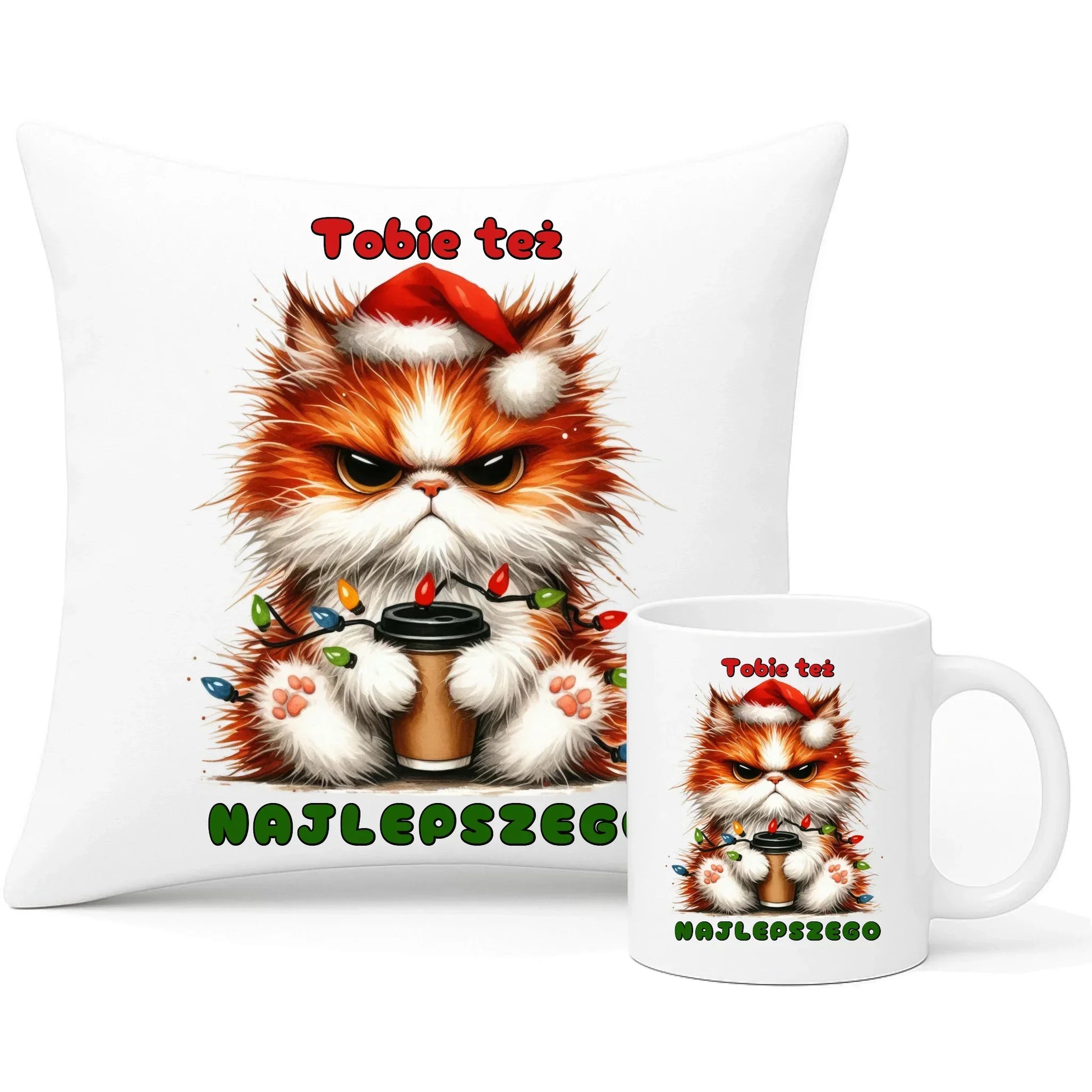 Najlepszego | Świąteczny zestaw poduszka i kubek BN32 - StoryCups.pl