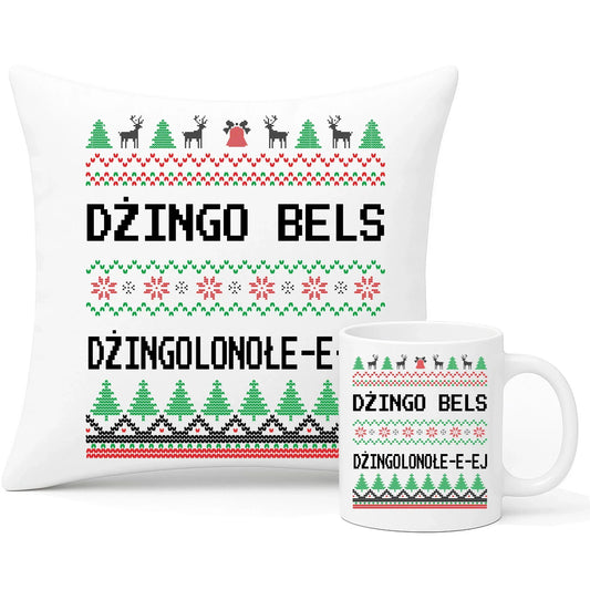 Dżingo bels | Świąteczny zestaw poduszka i kubek BN11 - StoryCups.pl