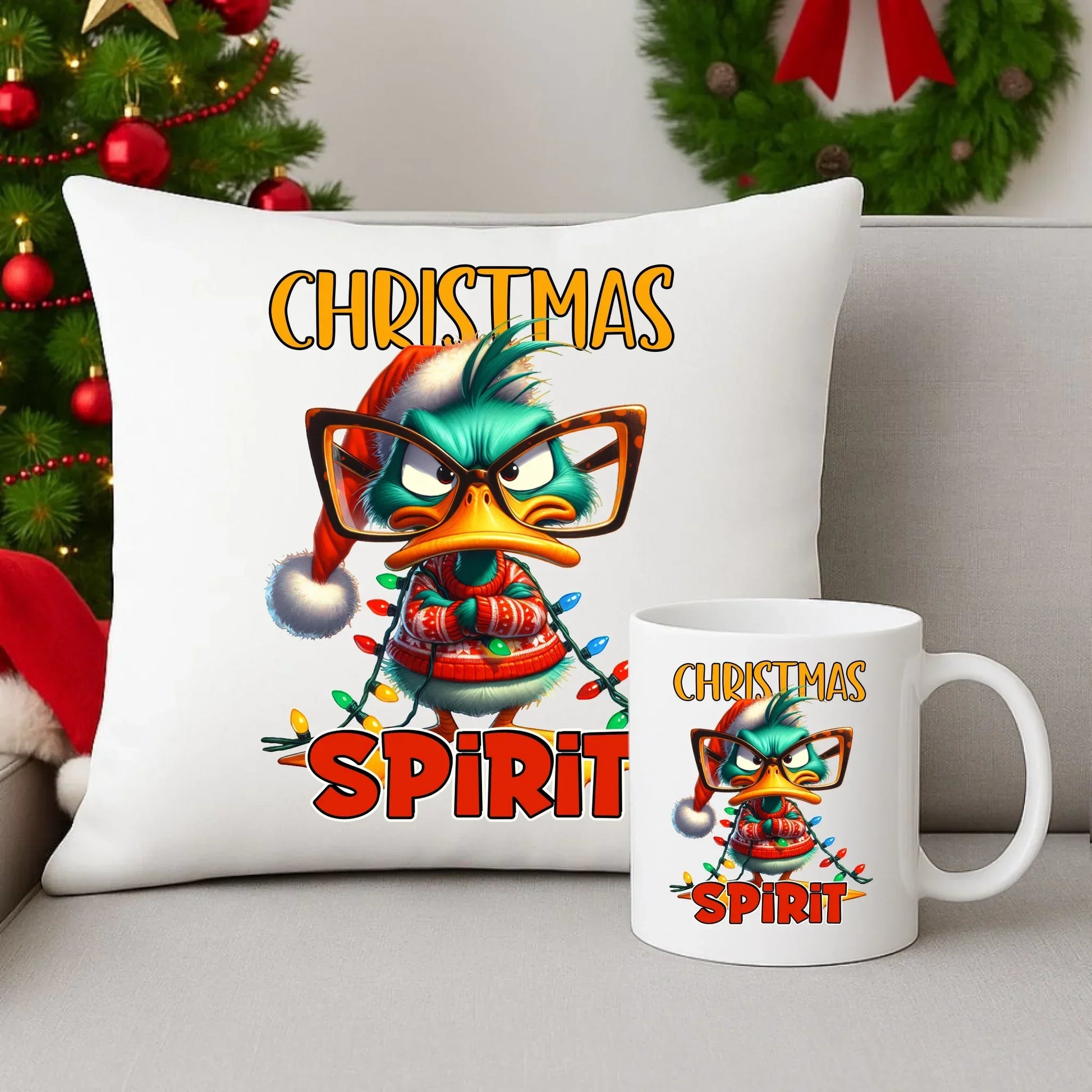 Christmas spirit | Świąteczny zestaw poduszka i kubek BN76 - StoryCups.pl