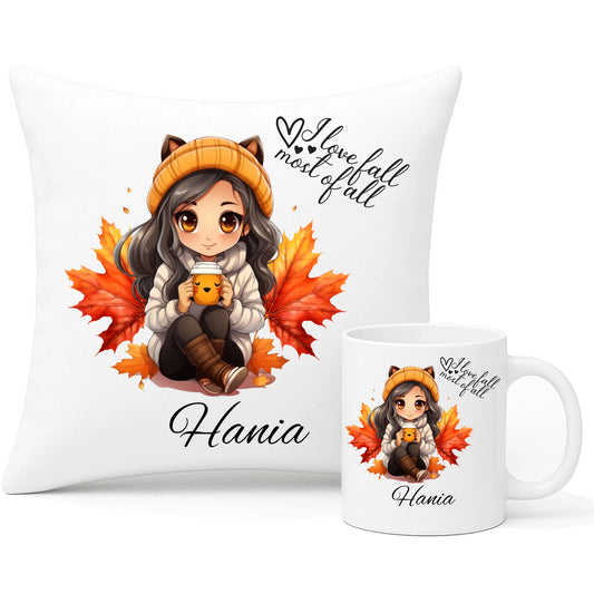 Zestaw poduszka i kubek jesieniara - Anime - personalizowany JS06 - StoryCups.pl