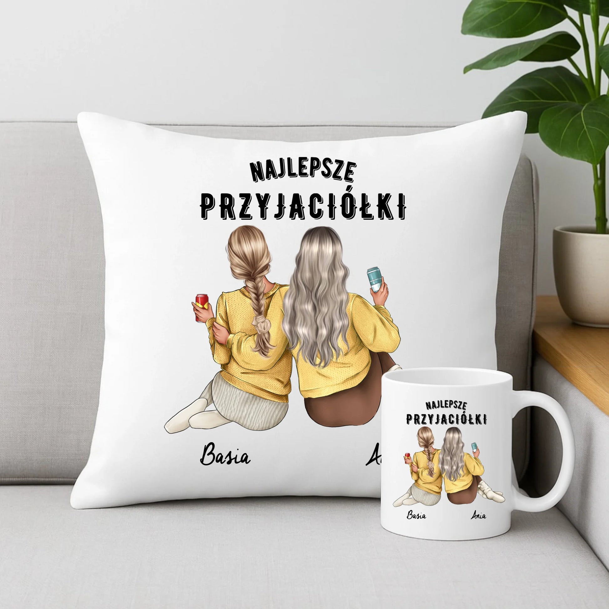 Zestaw poduszka i kubek z nadrukiem na prezent