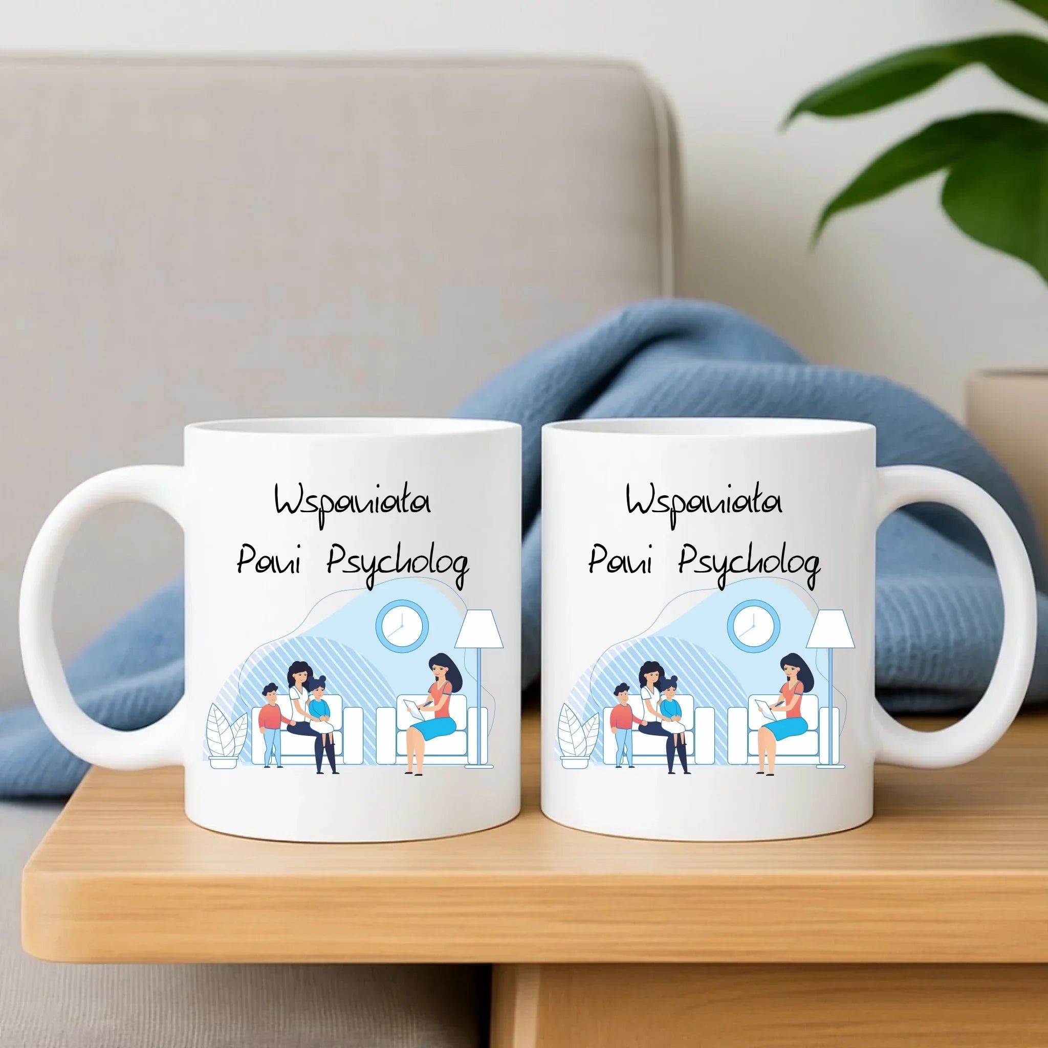 Wspaniała pani psycholog | Zestaw poduszka i kubek na prezent N62 - StoryCups.pl